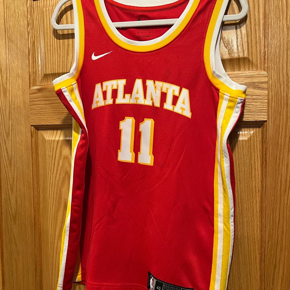 Nike Red and Yellow Atlanta Jersey Trae young